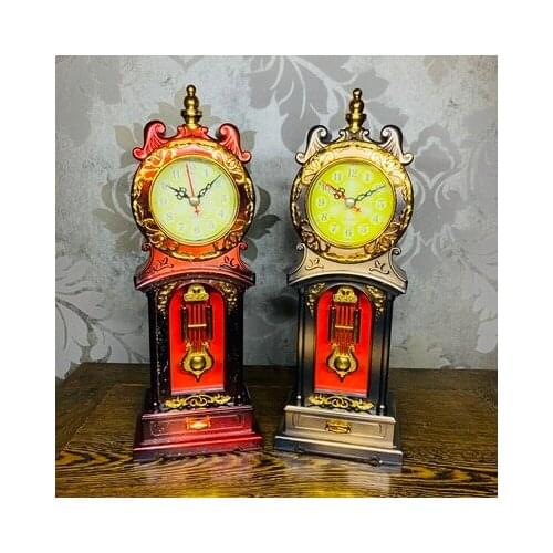 Retro European Desk Clock Living Room Bedroom Antique Clock Office Home Hotel Decoration Musical Time Clock Crafts Gifts