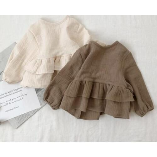 New 2021 Spring Korean Baby Boys Girls T-shirt Children Childrens T-shirt Autumn Baby Boys Girls Long Sleeve T-shirt