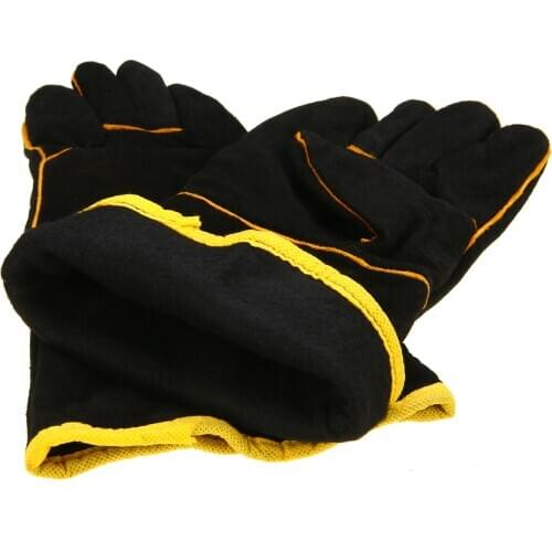 1 Pair Welding Gloves Heavy Duty Welders Leather Cowhide Gloves Mig Welding Soldering Protective Gloves Gauntlets Labor Safety