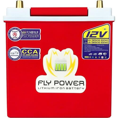 40B19L/40B19R 12.8V 25AH CCA 680A Motor Car LiFePO4 Rechargeable Lithium Iron Battery Jump Starter With BMS Voltage Protection