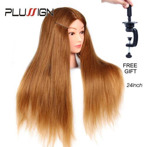 Plussign 60Cm Long Hair Hair Mannequin Blond Training Head Professional Bride Hairdressing Mannequin Dolls Mannequin Head