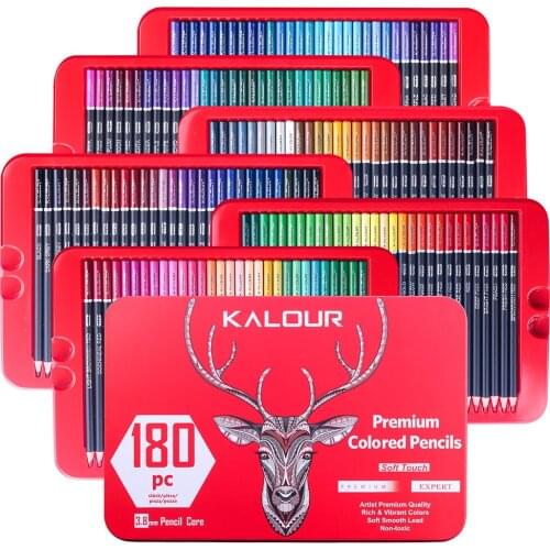 180 pcs Colored Pencil professinal artOily Metallic Tin Box Colored Lead High-quality Colored Lead Graffiti Pencil Set