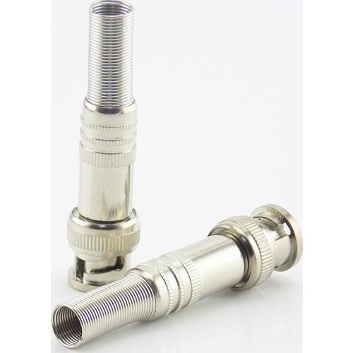 BNC Connector Jack Coaxial RG59 Twist Spring Adapter Twist-on BNC Male Camera CCTV Accessories Surveillance Kit System