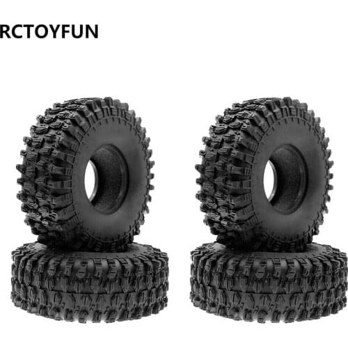 RCTOYFUN 4pcs Truck Tires With Open Cell Foam Inserts DIY Appearance Parts For SCX10 90046 D90 TRX-4 Simulated Rock Crawler Car
