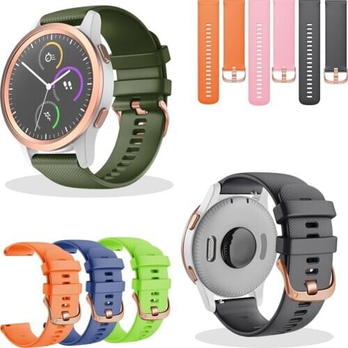 New Rose gold buckle Silicone Strap for Garmin Vivoactive 3 Venu/3S-4S Wristband for Huawei Watch B5/Forerunner 245 645 bracelet