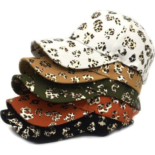 New Women Men Sports Hat Leopard Cheetah Print PanelStrapback Camp Hat Cap retro animal Baseball Cap Adjustable Travel Sport