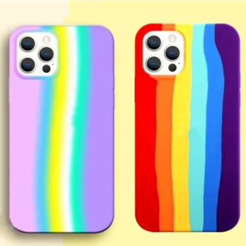 Liquid Silica Rainbow Girl Cases For IPhone 11 12 Pro Mini 7 8 Plus Funda Iphones Xs Max Xr Se2020 Phone Accessories Back Cover
