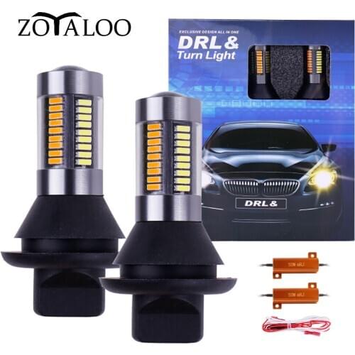 2PCS Turning Lights 1156 BA15S/BAU15S P21W PY21W T20 7440 LED Bulbs Dual Color 66SMD White Amber/ice bule Error Free Canbus DRL