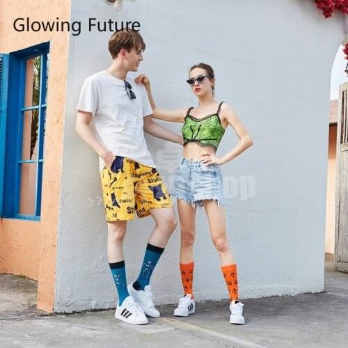 Glowing Future Halloween Socks Fashion Funny Cotton Cute Skull Pumpkin Men Women Socks Happy Kawaii Long Cartoon Crew Unisex Sox
