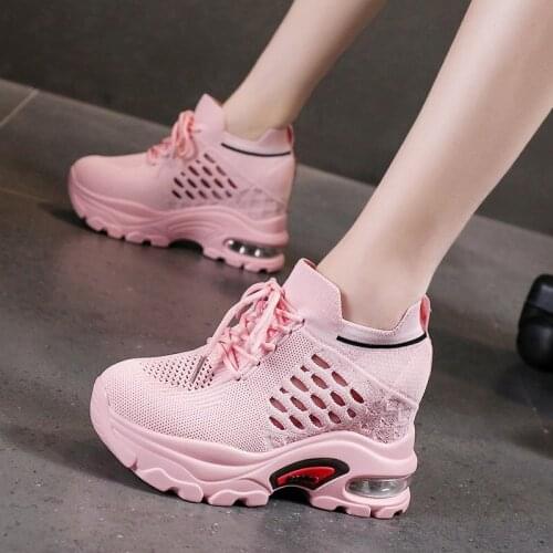 Knitted Breathable Ladies Single Shoes Spring And Summer New Fashion All-Match Large Size Casual Sports Shoes