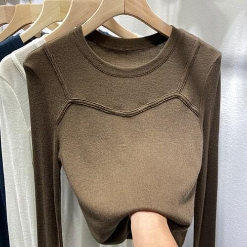 Modal thread bottoming shirt womens long-sleeved wild spring and autumn self-cultivation western style European style top