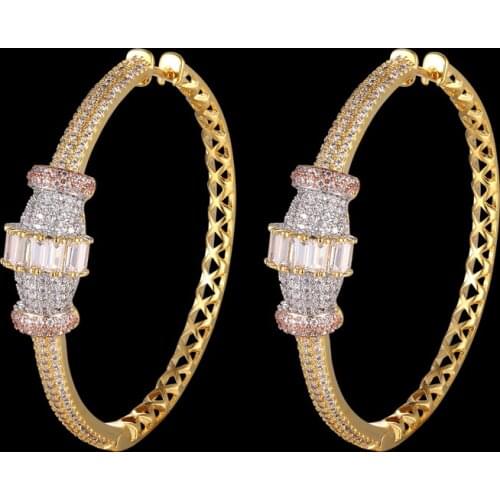 Zlxgirl Bridal Jewelry Classic Brand AAA Prong Setting CZ Princess Hooks D Earrings For Wedding perfect womens copper earring