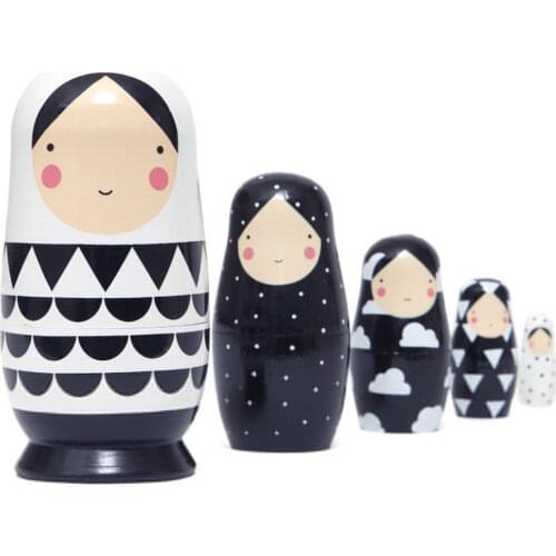 1 Set Wooden Russian Nesting Doll Matryoshka Dolls for Children Kids Brithday Gifts Home Decor Wholesale & Dropshipping