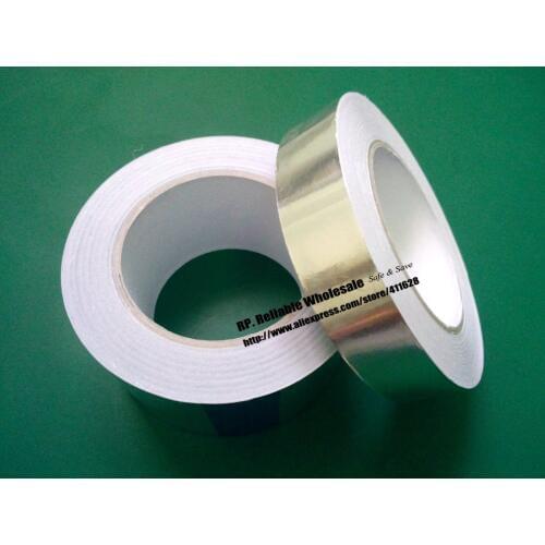 1 Roll 10cm, 100mm * 40M *0.06mm Single Sided Sticky Aluminum Foil Papter Tape for Electronic Components EMI Masking
