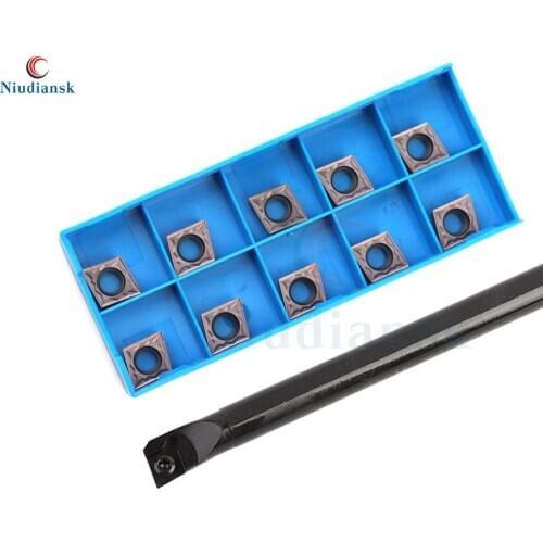 1pc S12M-SCLCR09 S16Q-SCLCR09 Internal Tool Holder S20R-SCLCR09 S25S-SCLCR09 10pcs CCMT09T3 CCGT Carbide Inserts Lathe Tool Suit