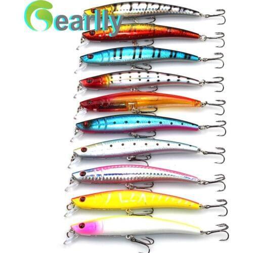 10 PCS/Lot Gearlly High quality 115mm 11.2g Minnow Lure Floating Artificial Fishing Bait Fishing Lures 6#VMC Hooks Hard Wobblers