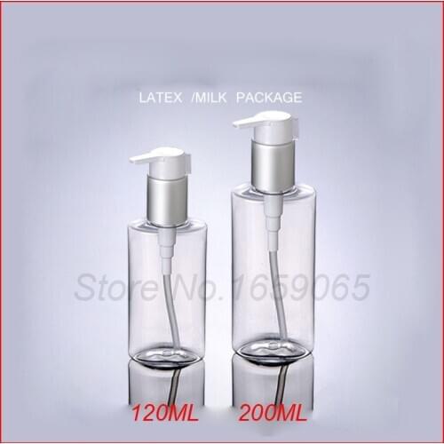 120/200G PET plastic bottle Lotion matt silver Press Pump bottle shampoo Cosmetics container empty makeup Refillable Bottles