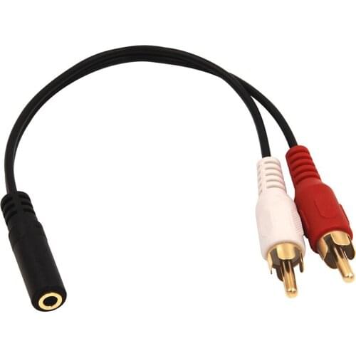 3.5mm female to 2 RCA male stereo audio Y cable 2-pack, gold-plated adapter compatible with TV, smartphone, MP3, tablet, speaker