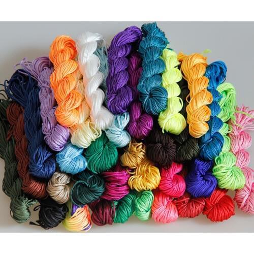 24m/lot 1mm Polyester Bead Jewelry Cord Thread Chinese Knot Macrame Rattail Rope For DIY Handcraft Tool Hand Stitching Thread