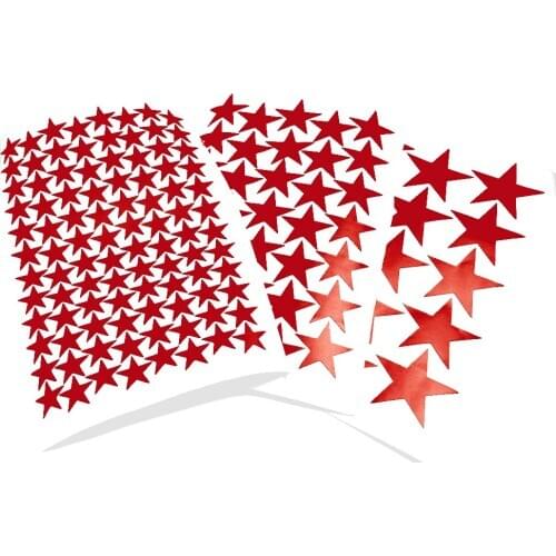 3/5/7cm Matte Vinyl Red Color Star Wall Stickers Children Rooms Home DIY Decor Die Cut Wall Art Decals Baby Nursery Bedroom