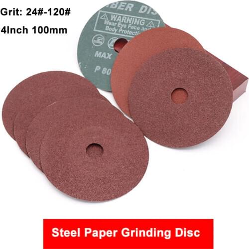 4 Inch 100mm Steel Grinding Pads Angle Sandpaper Polishing Discs 24-120 Grit Steel Paper Grinding Disc