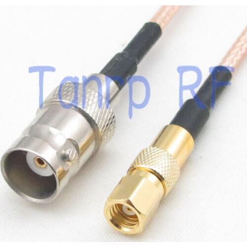 6in SMC male plug to BNC female jack RF connector adapter 15CM Pigtail coaxial jumper extension cord cable RG316