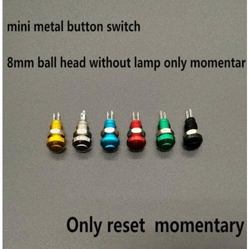 8mm instantaneous Mini Metal horn doorbell button switch waterproof automobile engine PC power starter
