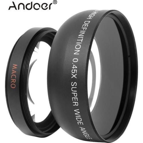 Andoer HD 52MM 0.45x Wide Angle Lens with Macro Lens for Canon Nikon Sony Pentax 52MM DSLR Camera
