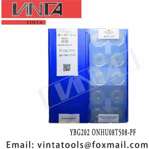 Free shipping high quality 10pcs/lots YBG202 ONHU08T508-PF cnc carbide milling inserts cutting blade tools