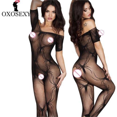OXOSEXY Open Crotch bodyStockings spider short sleeve women sexy lingerie hot mesh Fishnet erotic Lingerie sexy costumes 111