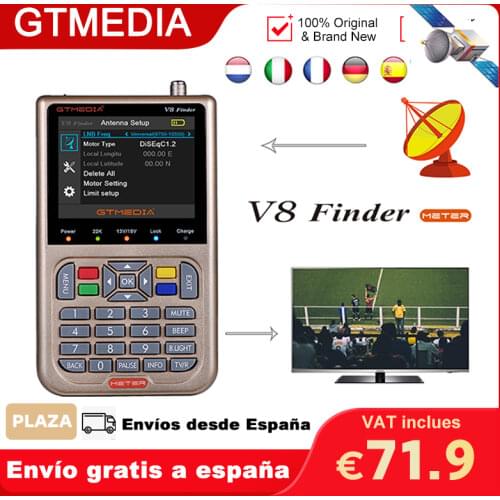 π GTMEDIA V8 Finder Meter Digital Satellite Finder Locator 3.5in LCD 1080P HD DVB-S2 S2X SatFinder FTA TV Signal Sat Decoder