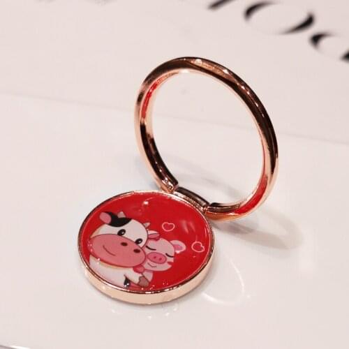 Cow Electroplate Fold Finger Grip Ring Mobile Phone Holder 360 Rotation for iphone samsung xiaomi redmi Holder Stand Bracket