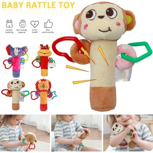 Baby Soft Rattles Shaker Infant Early Hand Grab Rattle Newborn Toys Gift Development Sensory Plush Hand Grip Sound Toys Toddler