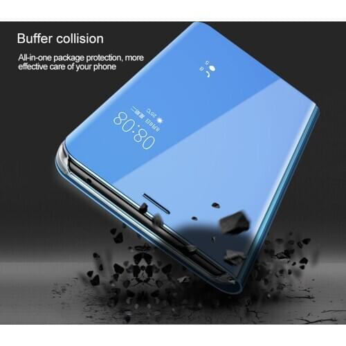 DHL 50pcs Mirror View Smart Case For Huawei Y5 /Y5 prime Leather Stand Flip Case for huawei Y6 prime Y6 pro