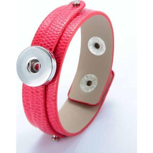 Hot Sale 267 PU leather Charm Bracelets 12 Colors For Women DIY Metal 18mm Snap Button Jewelry women gift