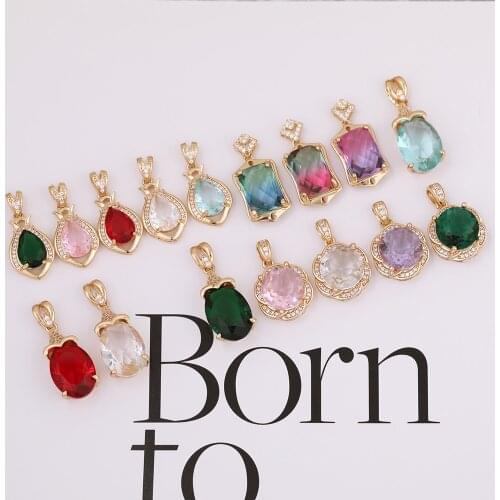 HAOSAW 2Pcs Jewelry Accessories/Crystal Pendants For Necklace/DIY Making/Hand Made/CZ Charms/Jewelry Findings & Components