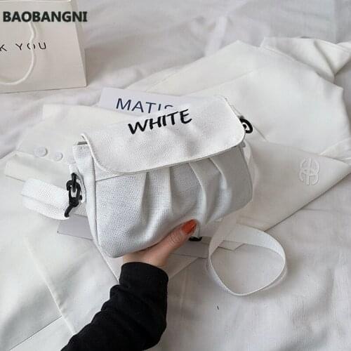 Embroidered Letters Canvas Small Bag Female New Trend Candy Color Small Fresh Shoulder Bag