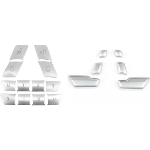 Car Seat Adjust Button Switch Cover Door Unlock Switch Button Trim Cover Stickers for Benz C E Class GLK GLE ML GL CLS