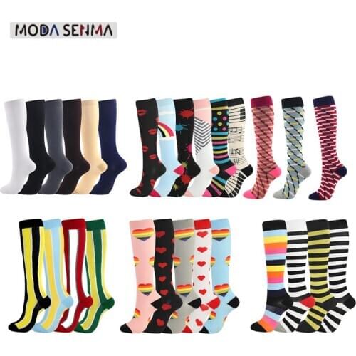 Dropship Compression Stockings Nylon Medical Nursing Stockings Outdoor Cycling Fast-drying Breathable Adult Sports Socks Cartoon