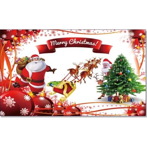 Hot Selling 3x5ft Santa Clous And Reindeer Sleigh Flag For Decoration Indoor Or Out Door Polyester Advertising