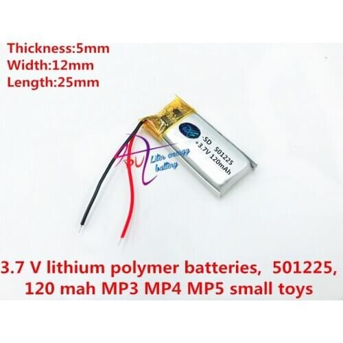 3.7V lithium polymer battery 120mah 501225 recorder Bluetooth Battery