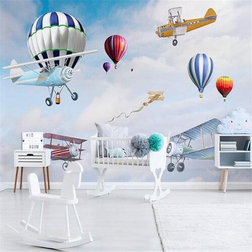 Milofi custom non-woven wallpaper mural childrens room background wallpaper hot air balloon modern cartoon