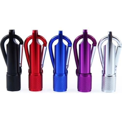 Mini Flashilight Torch Carabiner Keychain Hook Lamp Portable 5 LED Mini Flashlight Light Torch Aluminum Keychain Outdoor Tools
