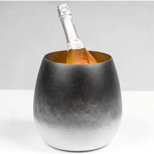 Fashion Ice Bucket Gradient Stainless Steel Champagne Ice Bucket Creative Egg Shell Home Bar Ktv Beer Wine Holder decoration