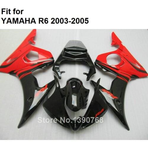Motorcycle Bodywork Fairing Kit For YAMAHA R6 2003 2004 2005 Red Black Fairings YZF R6 03 04 05 HZ48