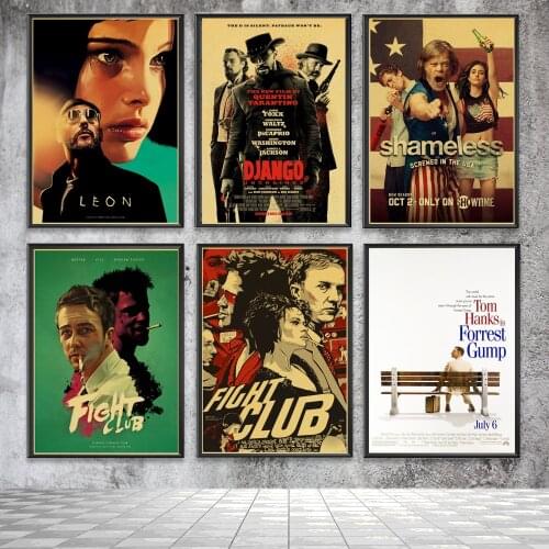 Forrest Gump Fight Club Pulp Fiction Classic Movie Anime Posters Prints Canvas Painting Wall Art Living Room Home Decor Picture