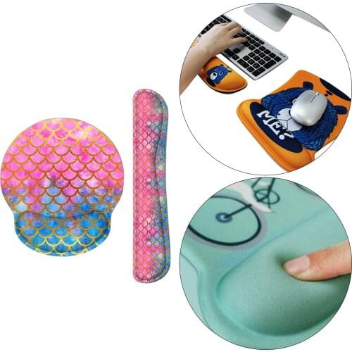 Mouse Wrist Rest Support + Keyboard Wrist Rest Pad with Gel Support Pad Non-Slip for PC Laptop Office Durable Easy Typing