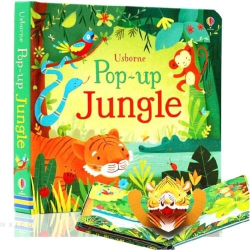 POP UP Jungle English Educational 3D Flap Picture Books Enchanted Forest Children Kids Reading Book