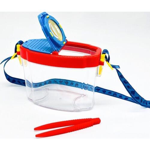 Portable Transparent Insect Cage Bag With Magnifying Glass Observation Butterfly Beetle Small Animal Garden Wild Storage Box