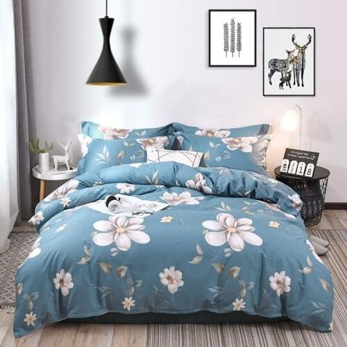 Nordic Simple Jacquard Quilt Cover Bed Sheet Quilt Cover Dormitory Four-Piece Queen Bedding Set Bedding Set with Fitted Sheet